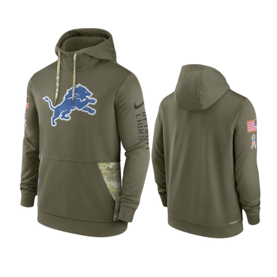 lions olive 2022 salute to service therma hoodie