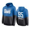 lions romeo okwara blue charcoal sideline impact lockup hoodie