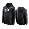 los angeles rams black crucial catch sideline performance hoodie