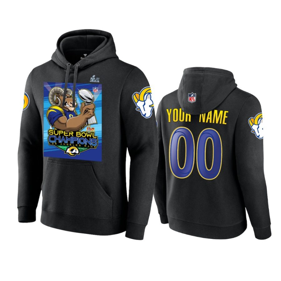 los angeles rams custom black super bowl lvi champions hoodie