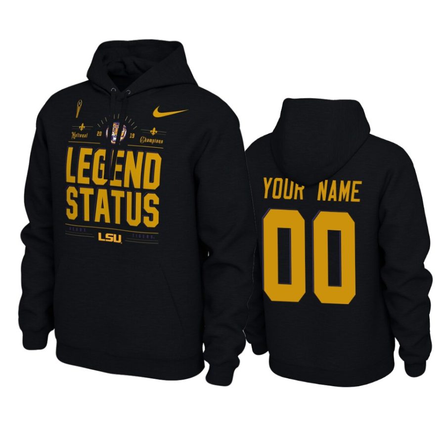 lsu tigers custom 2019 national champions black hoodie