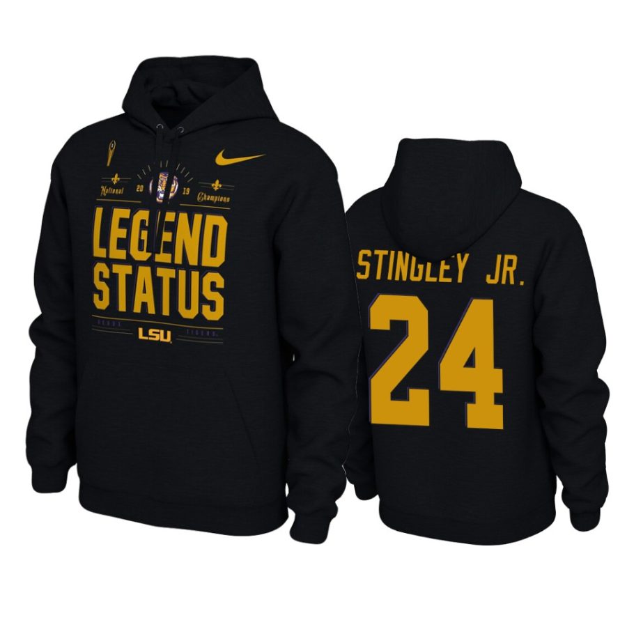 lsu tigers derek stingley jr. 2019 national champions black hoodie