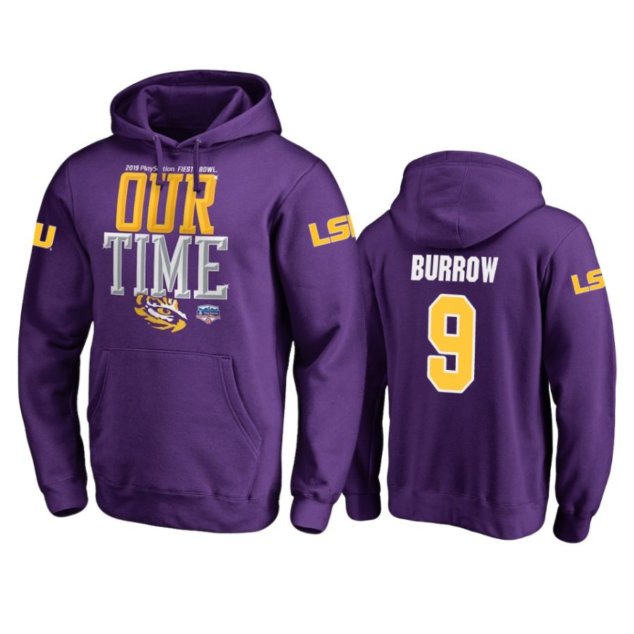 lsu tigers joe burrow 2019 fiesta bowl bound purple hoodie