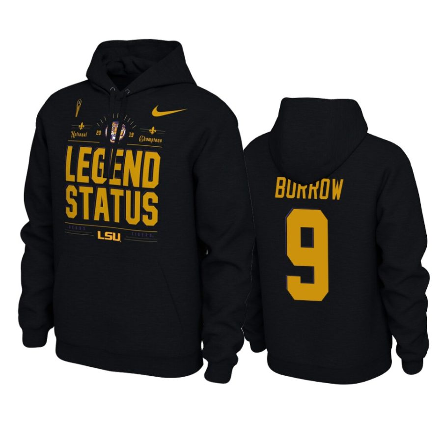 lsu tigers joe burrow 2019 national champions black hoodie