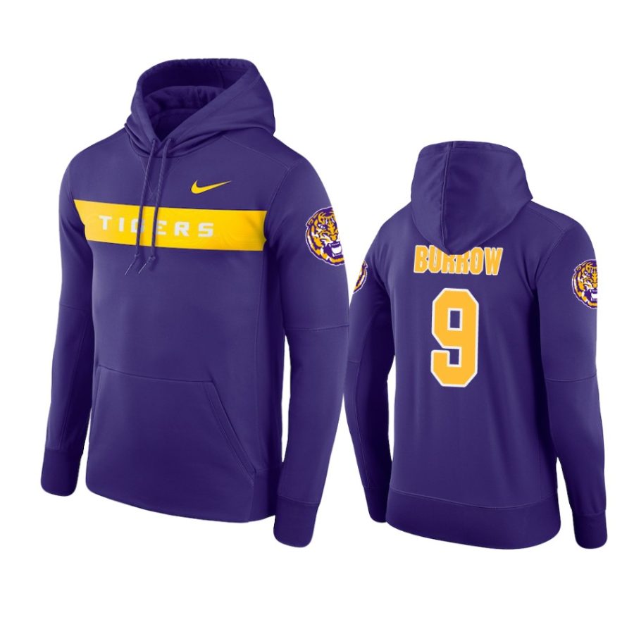 lsu tigers joe burrow sideline seismic purple hoodie