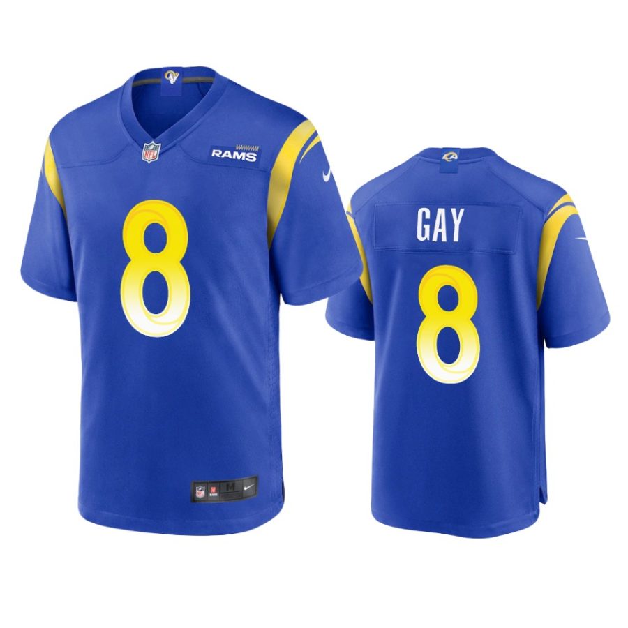 matt gay rams royal game jersey