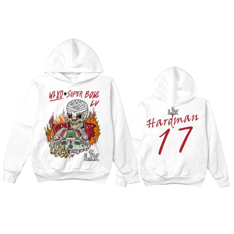 mecole hardman kansas city chiefs white super bowl lv halftime show hoodie