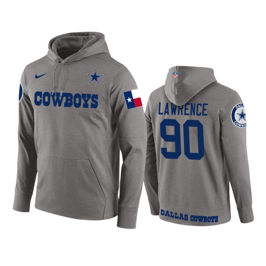 men cowboys demarcus lawrence gray circuit wordmark hoodie