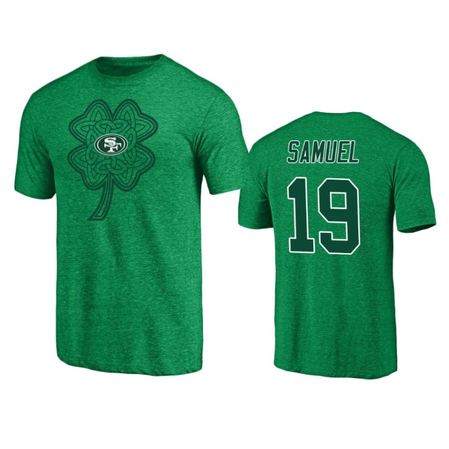 mens 49ers deebo samuel heathered kelly green st. patricks day paddys pride t shirt