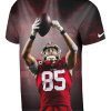 mens 49ers george kittle 3d printed black player graphic t shirt