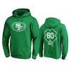 mens 49ers jerry rice green st. patricks day white logo hoodie