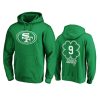 mens 49ers robbie gould green st. patricks day white logo hoodie