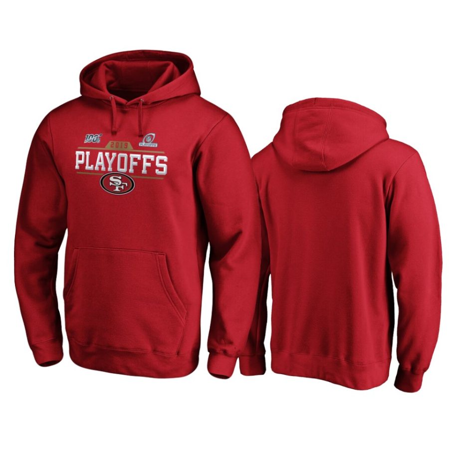 mens 49ers scarlet 2019 nfl playoffs chip shot pullover hoodie