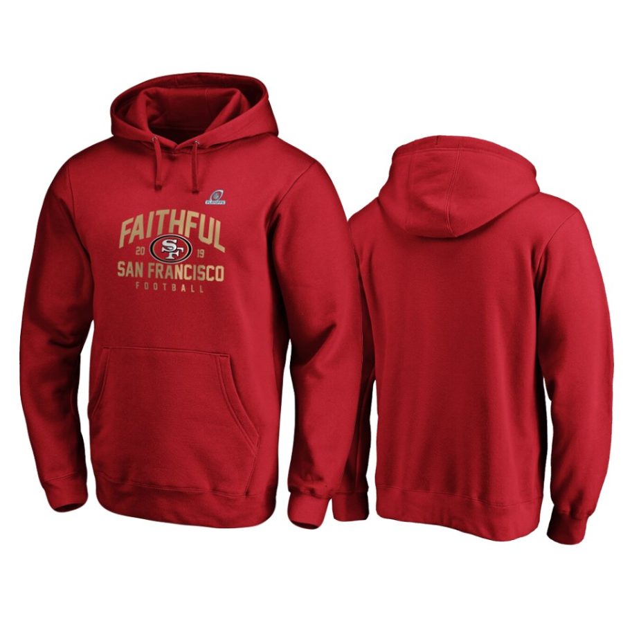 mens 49ers scarlet 2019 nfl playoffs hometown checkdown pullover hoodie