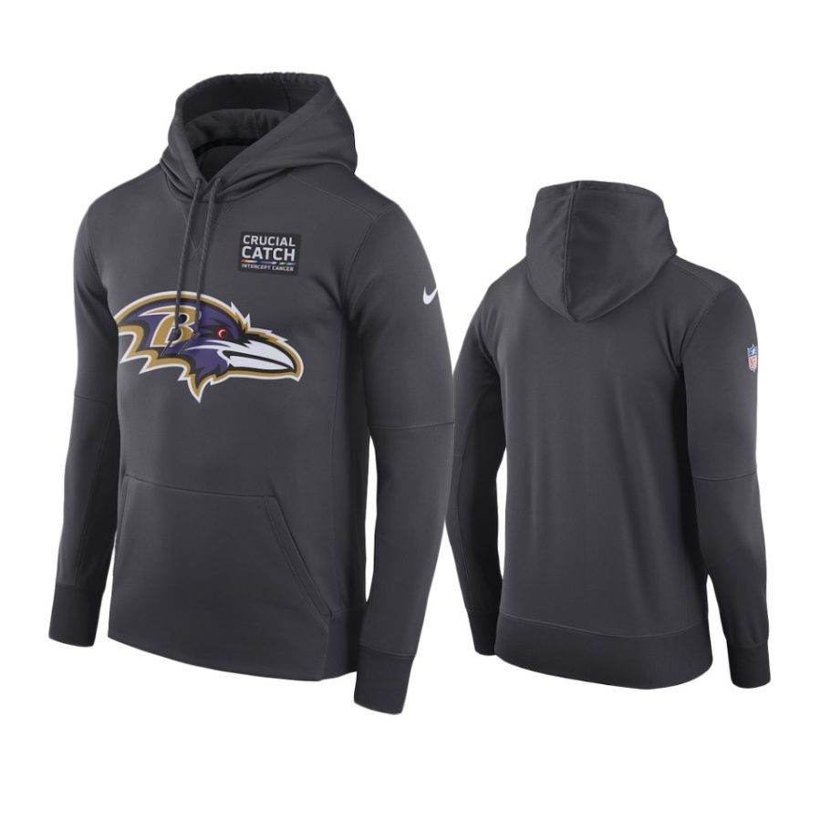 mens baltimore ravens anthracite crucial catch performance hoodie