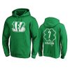 mens bengals boomer esiason green st. patricks day white logo hoodie