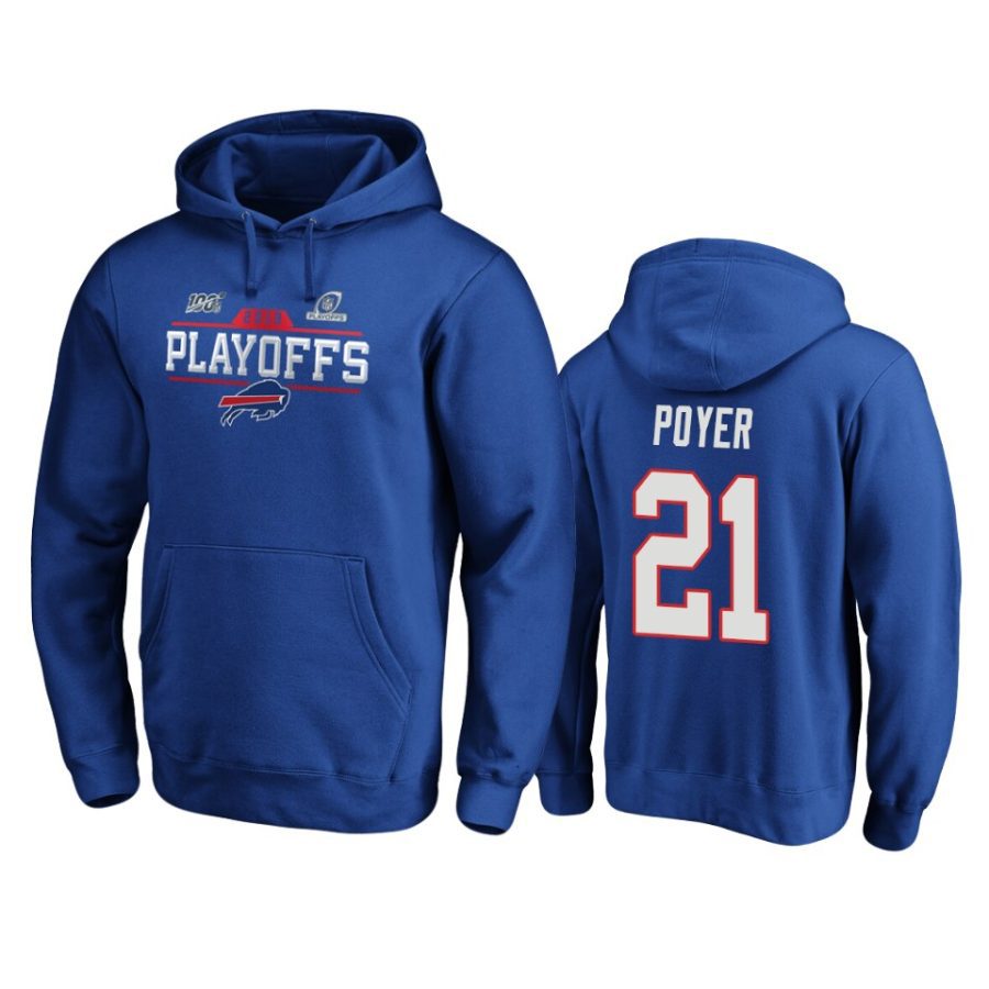 mens bills jordan poyer royal 2019 nfl playoffs chip shot pullover hoodie