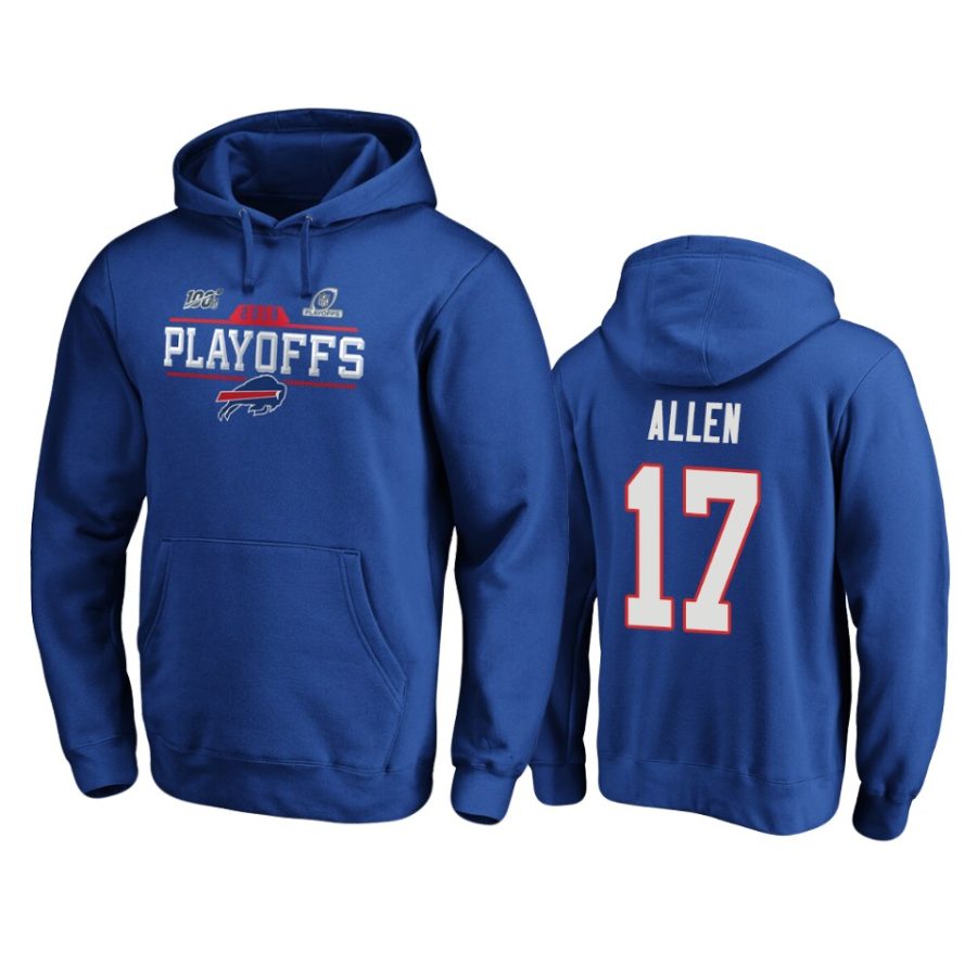 mens bills josh allen royal 2019 nfl playoffs chip shot pullover hoodie