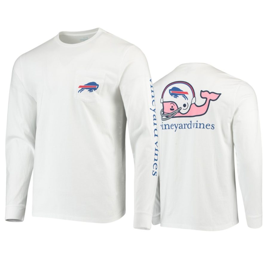 mens bills white whale helmet long sleeve t shirt