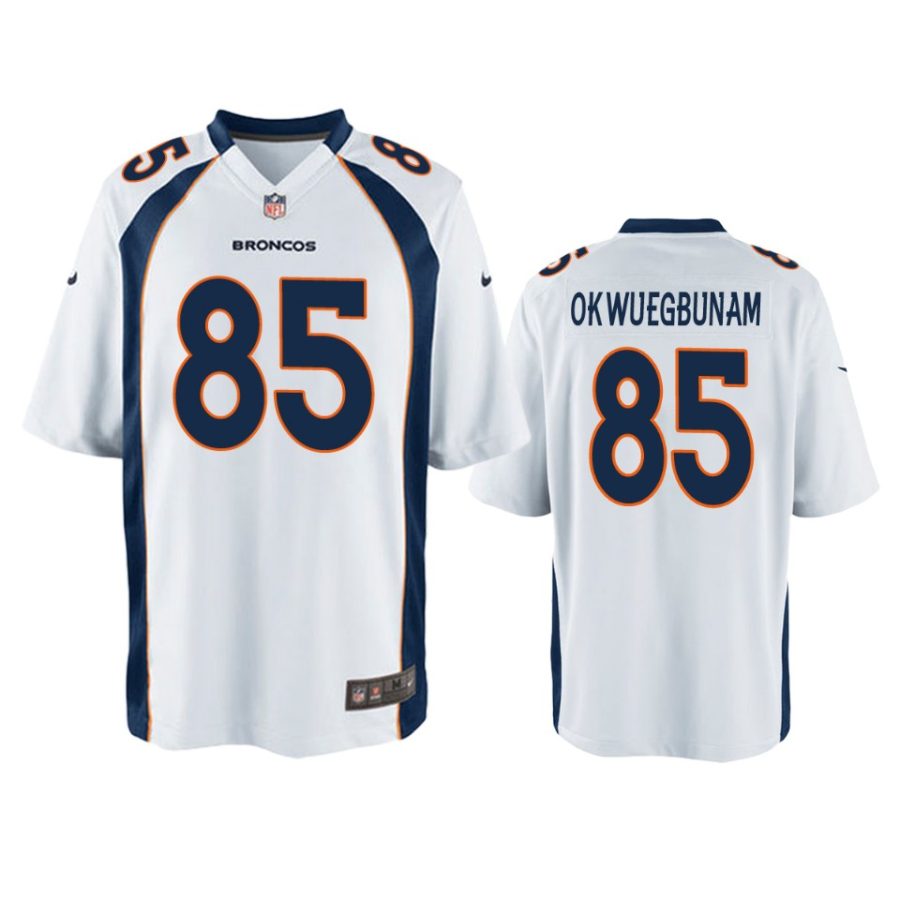 mens broncos albert okwuegbunam white game jersey