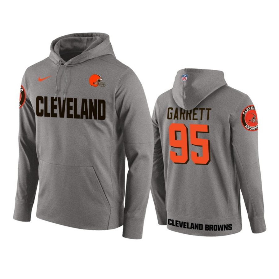 mens browns myles garrett gray circuit wordmark hoodie