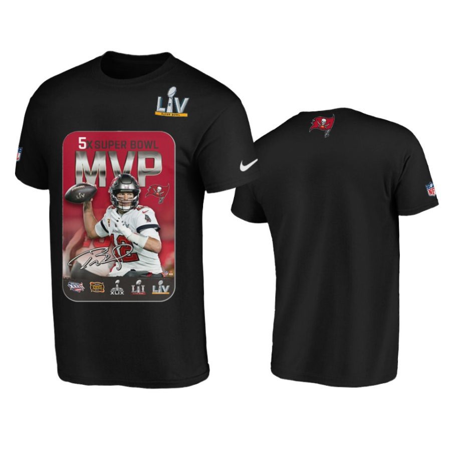 mens buccaneers tom brady black super bowl lv champions mvp 5times t shirt