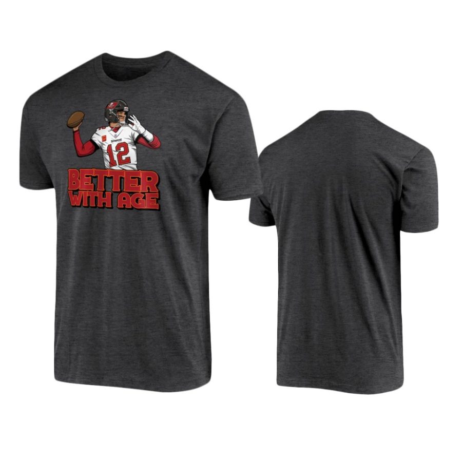 mens buccaneers tom brady charcoal better with age t shirt