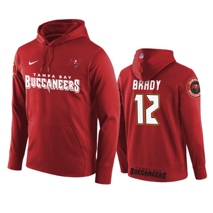 mens buccaneers tom brady red circuit wordmark hoodie