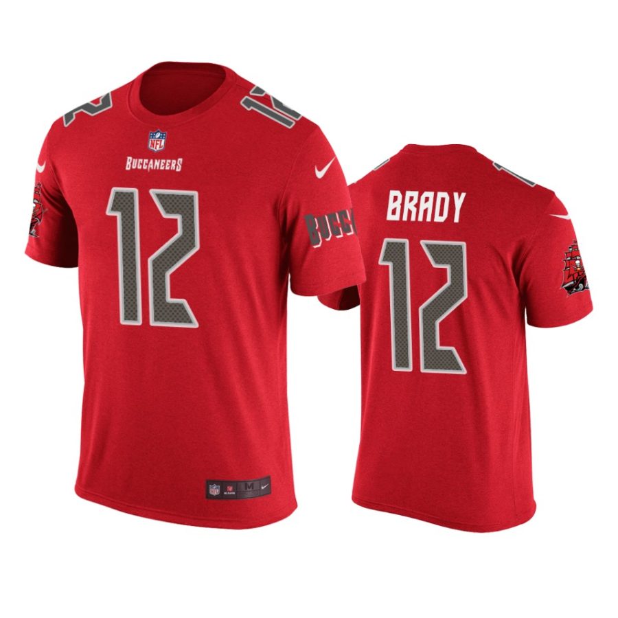 mens buccaneers tom brady red color rush t shirt