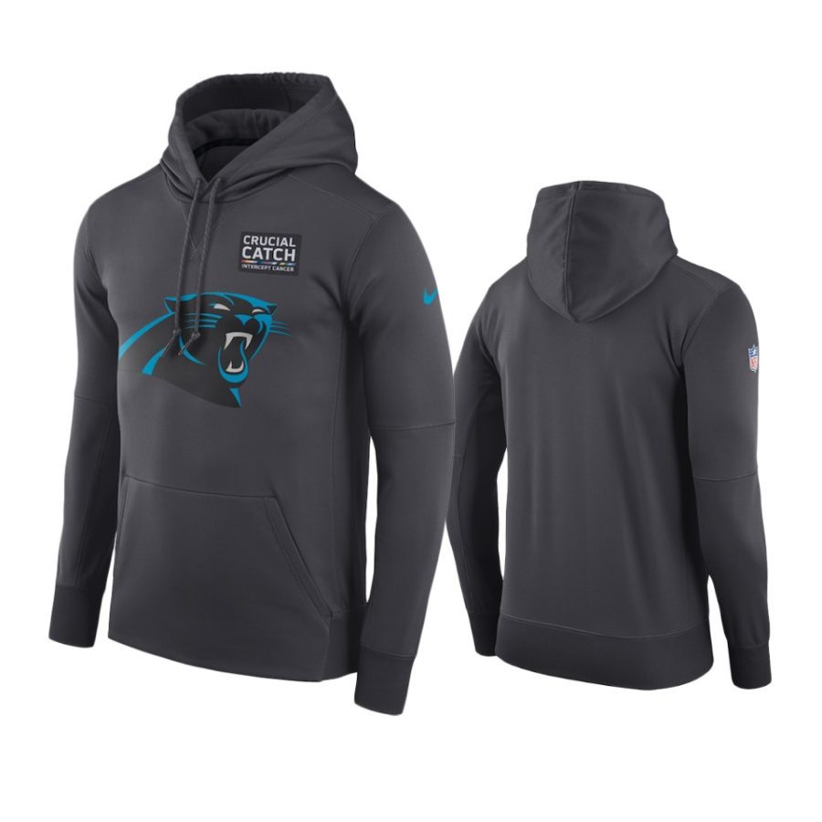 mens carolina panthers anthracite crucial catch performance hoodie