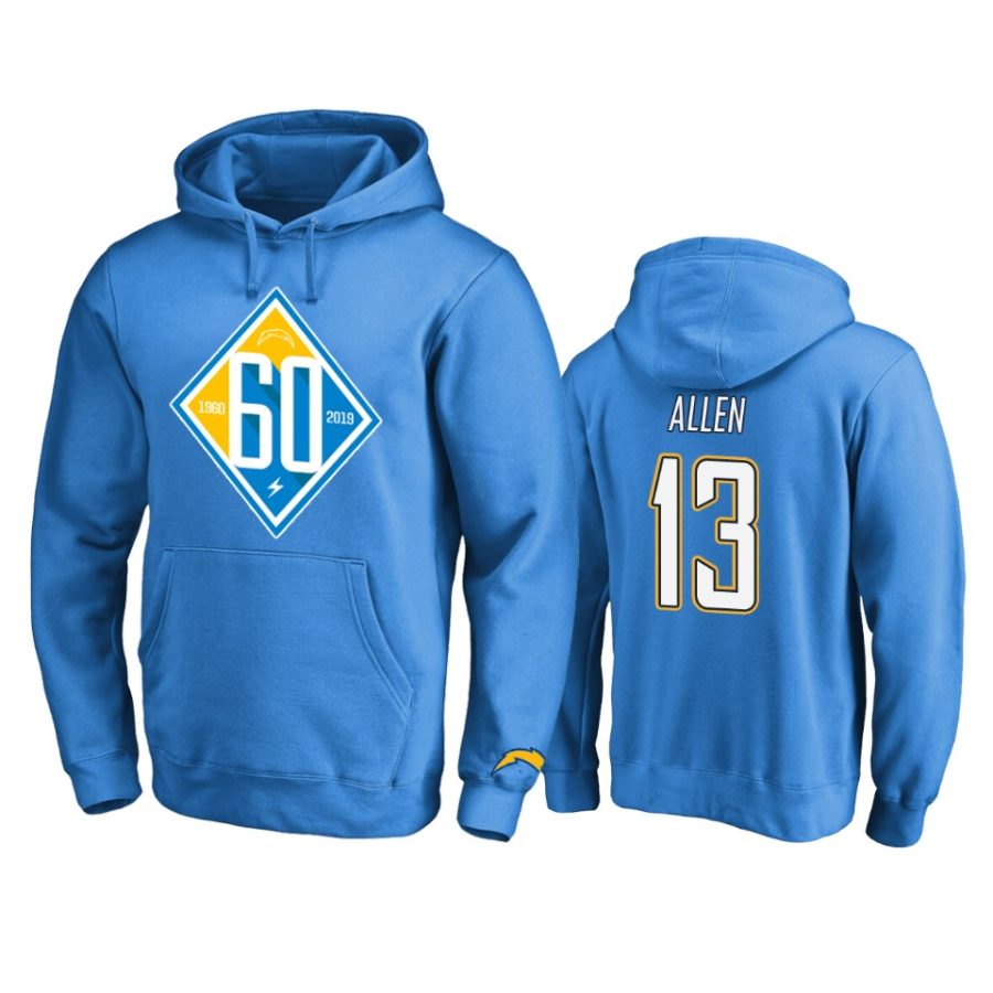 mens chargers keenan allen light blue 60th anniversary hoodie