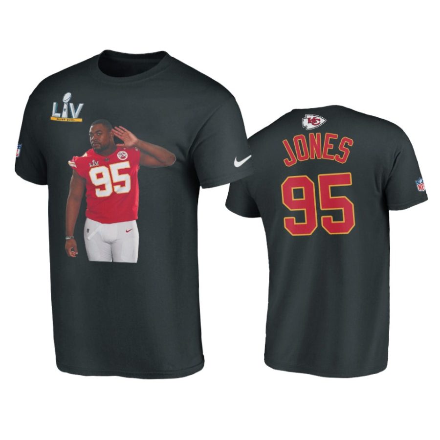 mens chiefs chris jones black super bowl lv graphic t shirt