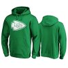 mens chiefs green st. patricks day white logo hoodie