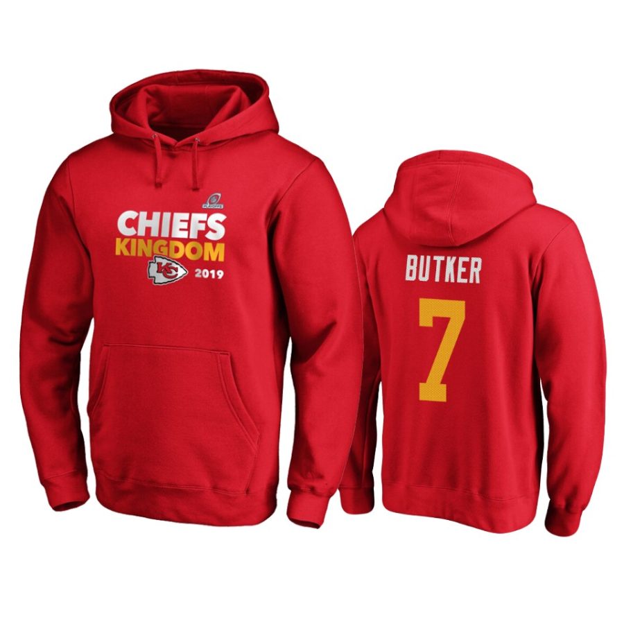 mens chiefs harrison butker red 2019 nfl playoffs bound hometown checkdown pullover hoodie