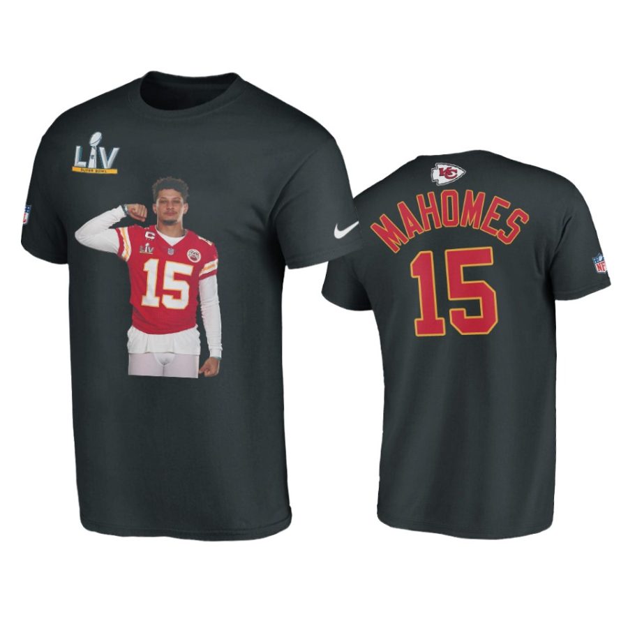 mens chiefs patrick mahomes black super bowl lv graphic t shirt