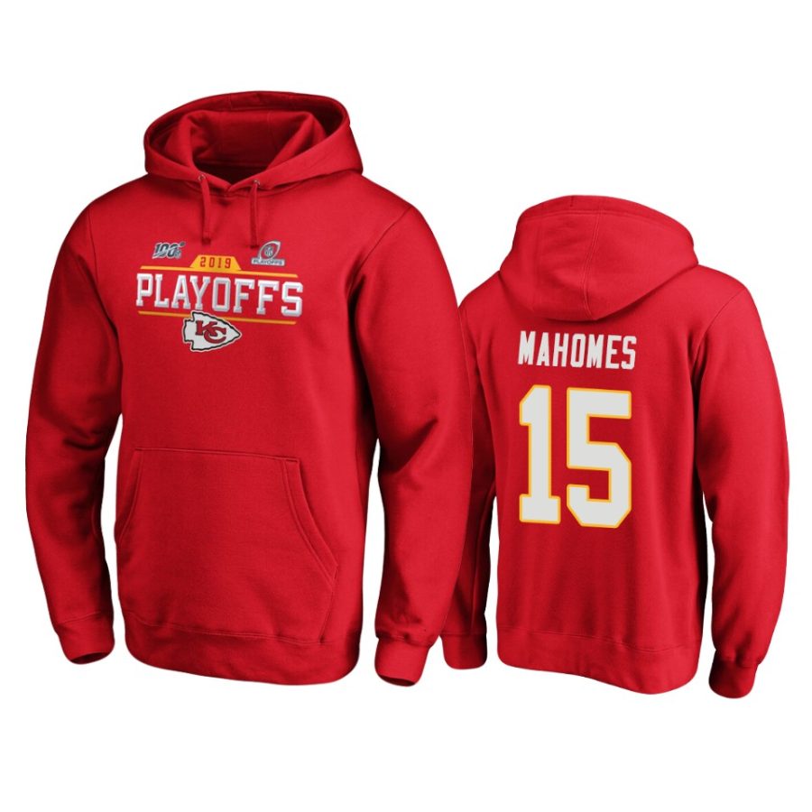 mens chiefs patrick mahomes red 2019 nfl playoffs bound chip shot pullover hoodie