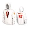 mens chiefs travis kelce white t rex cartoon graphic hoodie