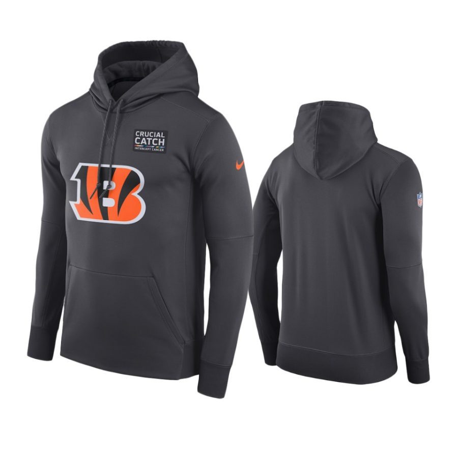 mens cincinnati bengals anthracite crucial catch performance hoodie