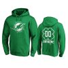 mens dolphins custom green st. patricks day white logo hoodie