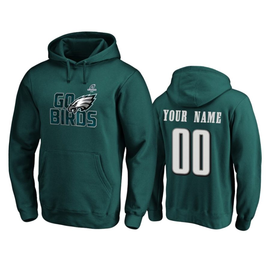 mens eagles custom midnight green 2019 nfl playoffs hometown checkdown pullover hoodie