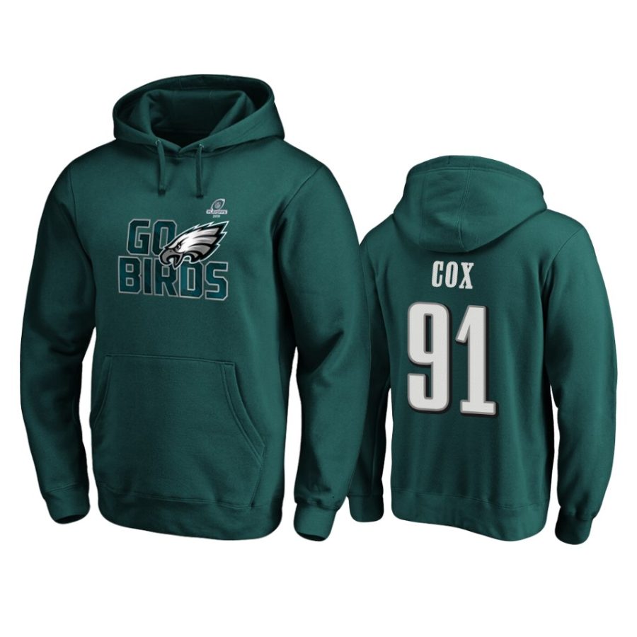 mens eagles fletcher cox midnight green 2019 nfl playoffs hometown checkdown pullover hoodie