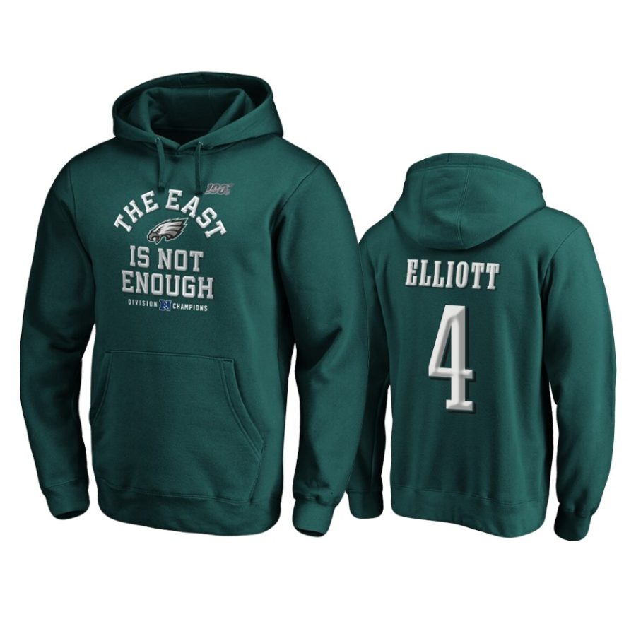 mens eagles jake elliott midnight green 2019 nfc east division champions cover two pullover hoodie