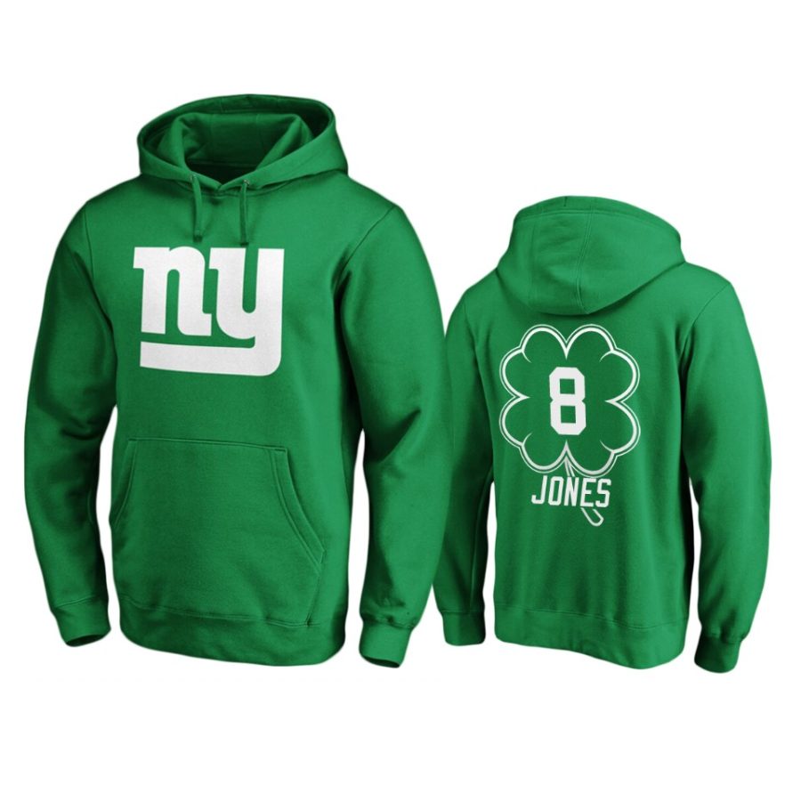 mens giants daniel jones green st. patricks day white logo hoodie