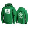 mens giants eli manning green st. patricks day white logo hoodie