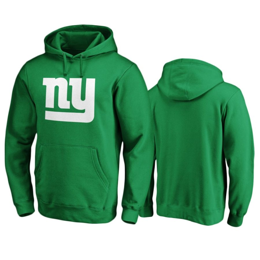 mens giants green st. patricks day white logo hoodie