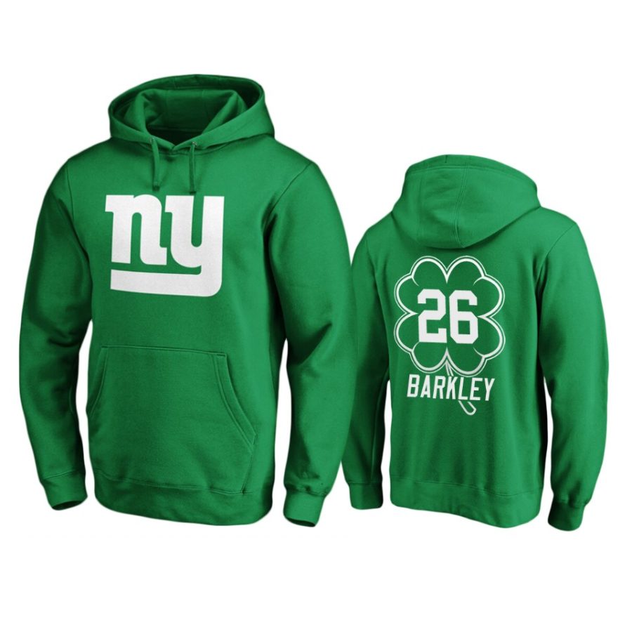 mens giants saquon barkley green st. patricks day white logo hoodie