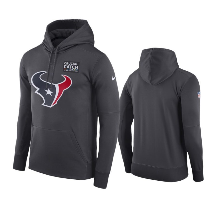 mens houston texans anthracite crucial catch performance hoodie