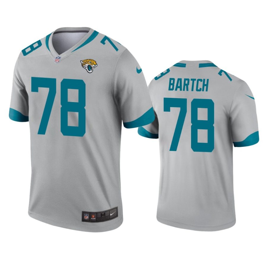 mens jaguars ben bartch silver inverted legend jersey