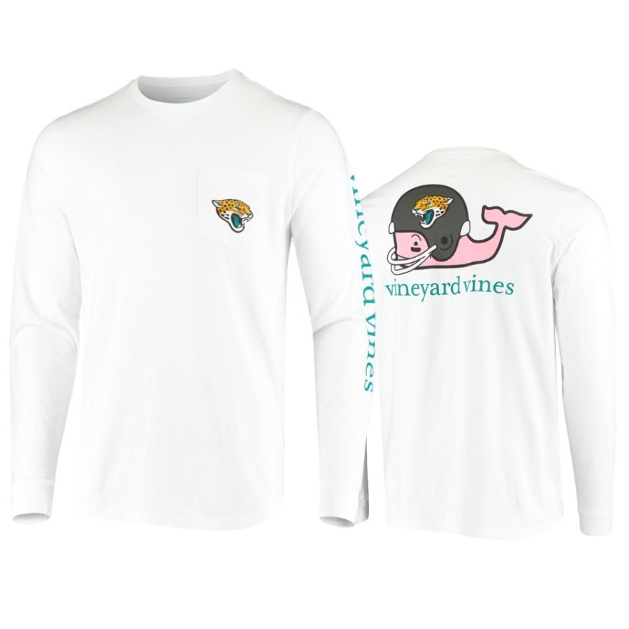 mens jaguars white whale helmet long sleeve t shirt