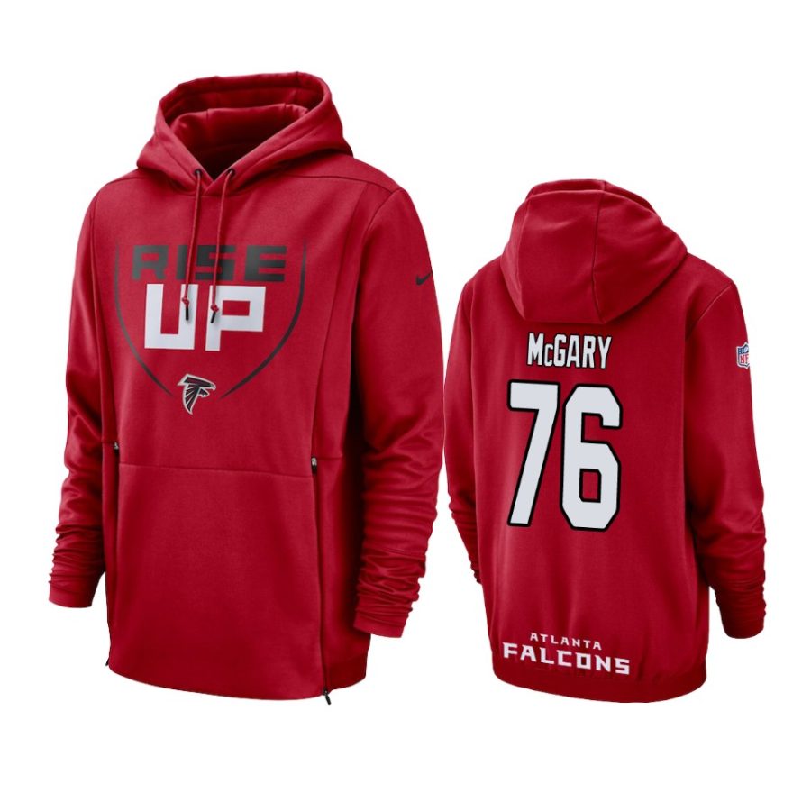 mens kaleb mcgary falcons red sideline lockup hoodie